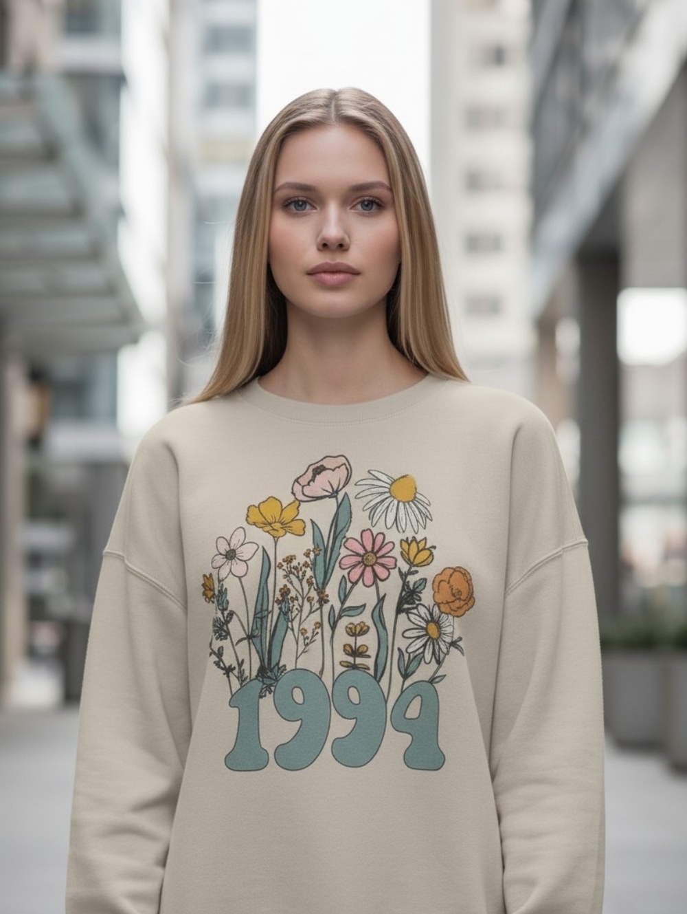 Vtg 1994 Women's Size XL Wild Flowers Crew Neck Sweatshirt